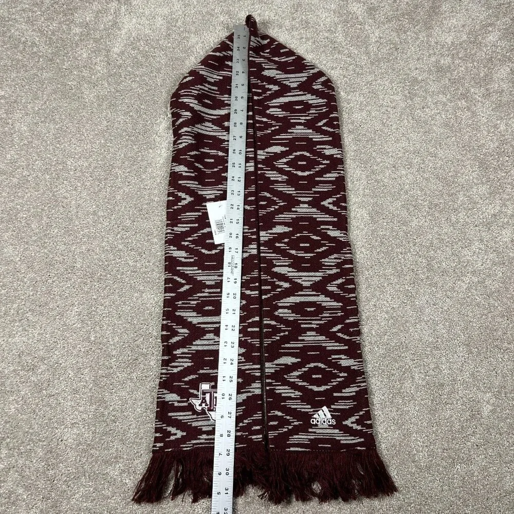 Adidas Unisex One Size Maroon‎ Gray Acrylic Texas A&M Aggies Football Scarf NWT